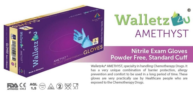Walletz4U Amethyst Nitrile Exam Gloves
